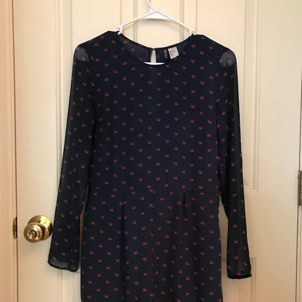 H&M Navy Fox Print Romper Size 6